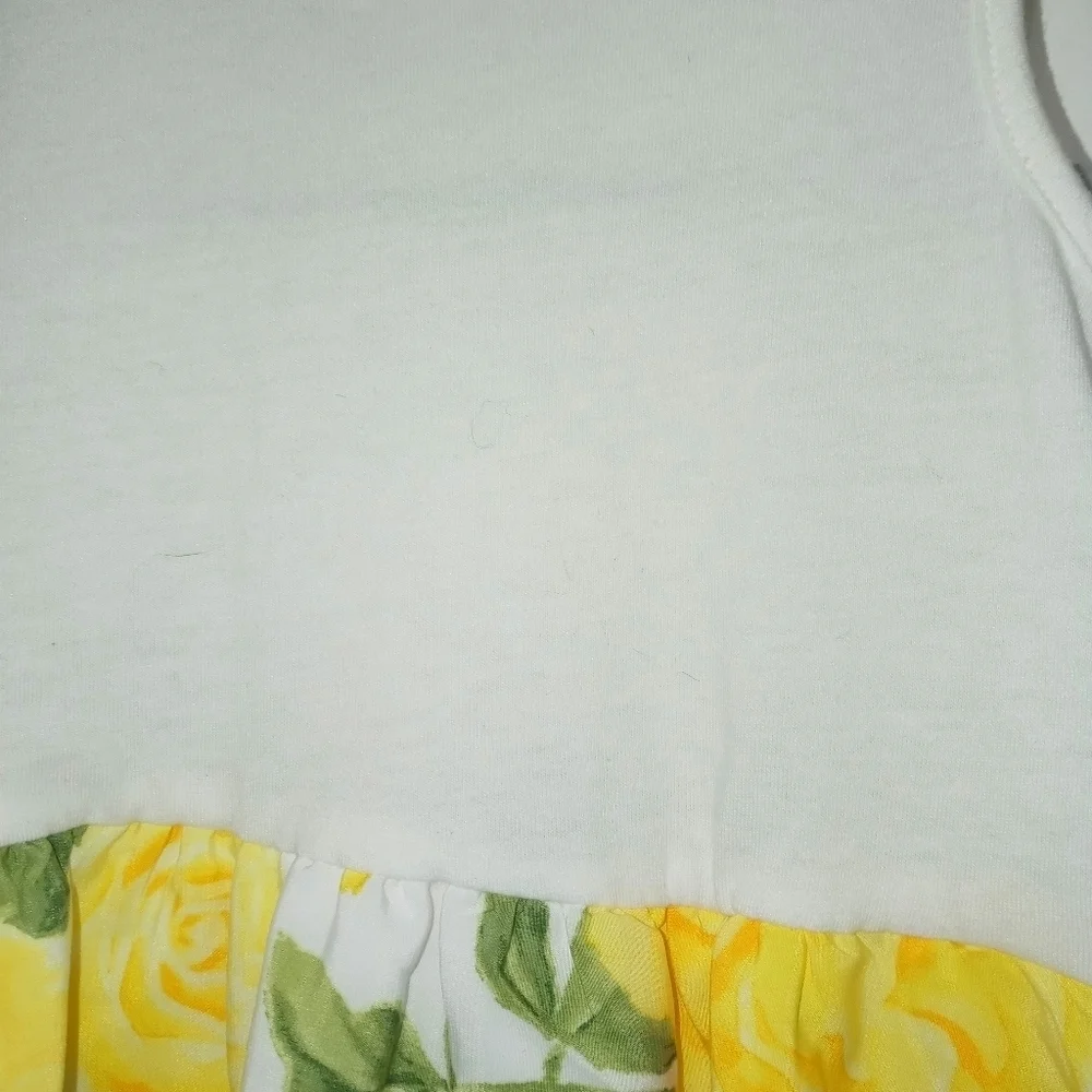 Children's Place Girls 3T sleeveless Lemon Dress with Flower satin ribbon Easter - Picture 8 of 8